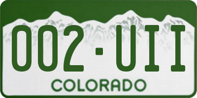 CO license plate 002UII