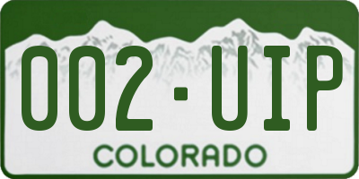 CO license plate 002UIP