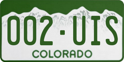 CO license plate 002UIS