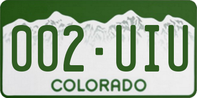 CO license plate 002UIU