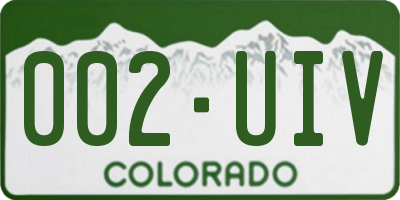 CO license plate 002UIV