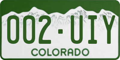 CO license plate 002UIY