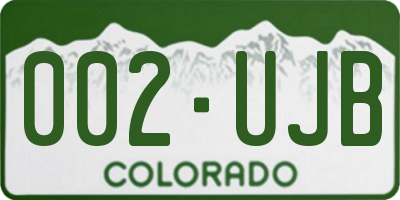 CO license plate 002UJB