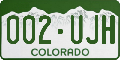 CO license plate 002UJH