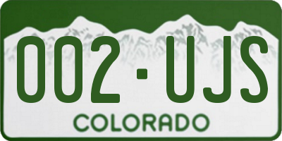 CO license plate 002UJS