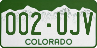 CO license plate 002UJV