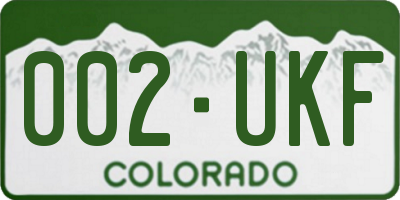 CO license plate 002UKF