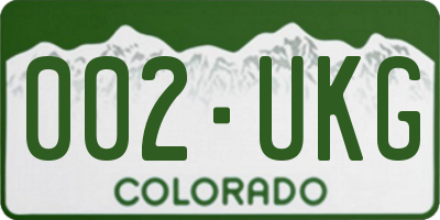 CO license plate 002UKG