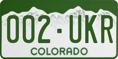 CO license plate 002UKR