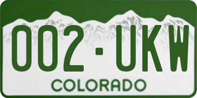 CO license plate 002UKW