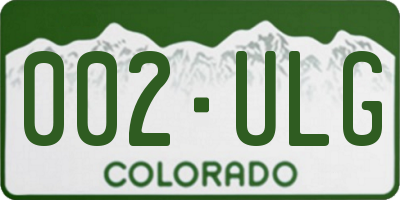 CO license plate 002ULG