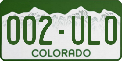 CO license plate 002ULO