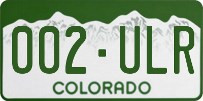 CO license plate 002ULR