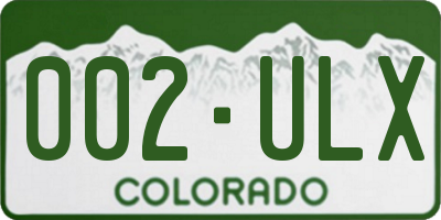 CO license plate 002ULX