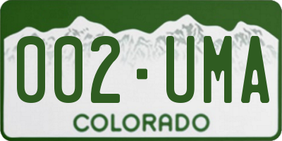 CO license plate 002UMA