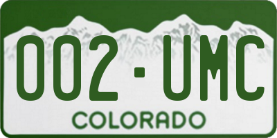 CO license plate 002UMC