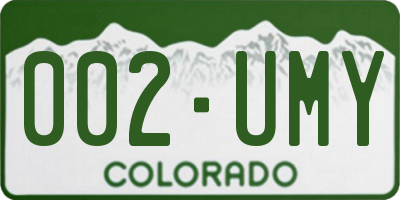 CO license plate 002UMY