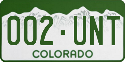 CO license plate 002UNT