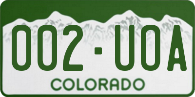 CO license plate 002UOA
