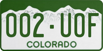 CO license plate 002UOF