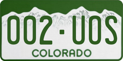 CO license plate 002UOS