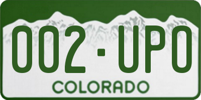 CO license plate 002UPO
