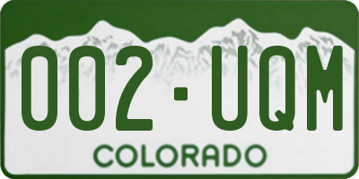 CO license plate 002UQM