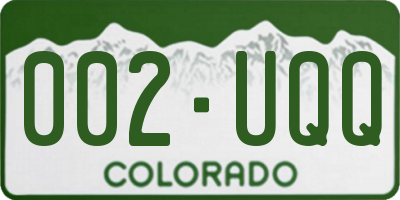 CO license plate 002UQQ