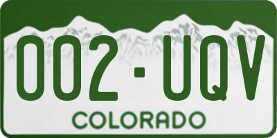CO license plate 002UQV