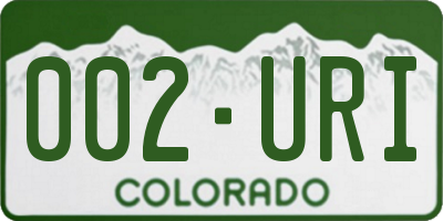CO license plate 002URI