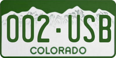 CO license plate 002USB