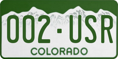 CO license plate 002USR