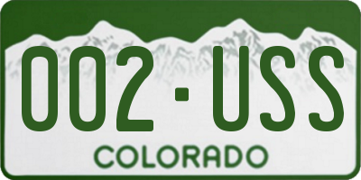 CO license plate 002USS