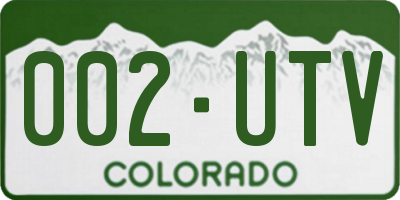 CO license plate 002UTV