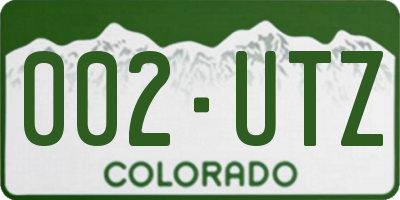 CO license plate 002UTZ