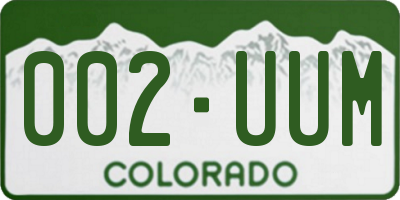 CO license plate 002UUM