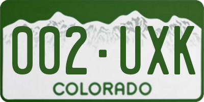 CO license plate 002UXK