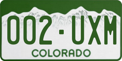 CO license plate 002UXM