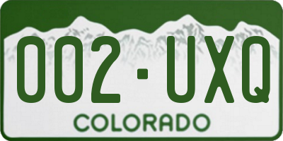 CO license plate 002UXQ