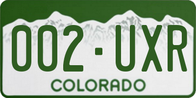 CO license plate 002UXR