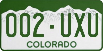 CO license plate 002UXU