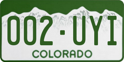 CO license plate 002UYI