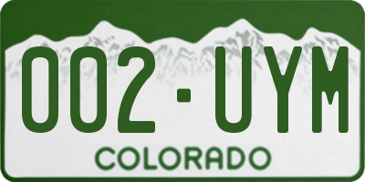 CO license plate 002UYM