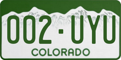 CO license plate 002UYU