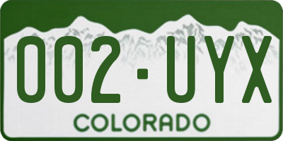 CO license plate 002UYX