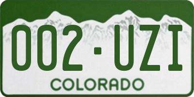 CO license plate 002UZI