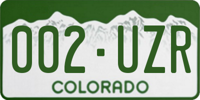 CO license plate 002UZR