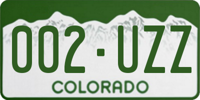 CO license plate 002UZZ
