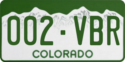 CO license plate 002VBR