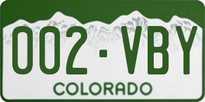 CO license plate 002VBY